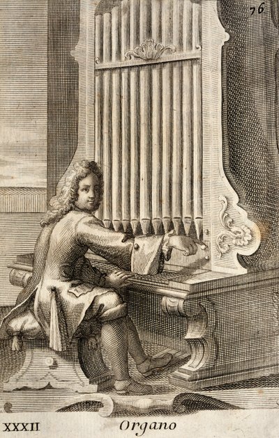 Mann spielt Orgel von Filippo Bonanni