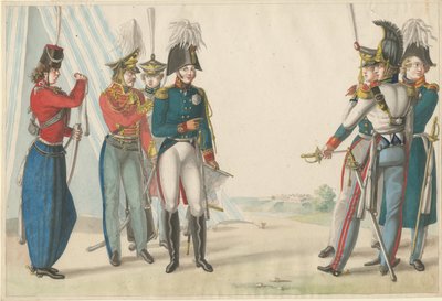 Zar Alexander I. und russische Offiziere, 1815 von Finert