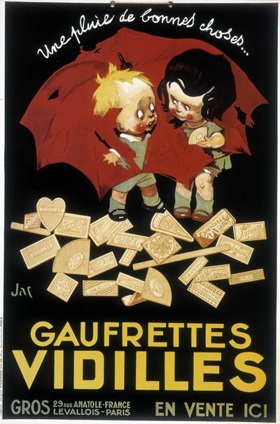 Französische Werbung für Wafer Vidilles (Plakat) von Firmin Bouisset