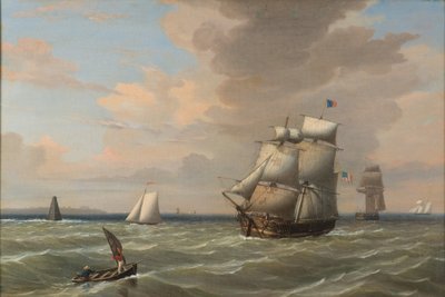 Schiffe verlassen den Hafen von Boston, 1847 von Fitz Henry Lane
