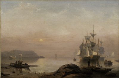 Sonnenaufgang durch Nebel, 1852 von Fitz Henry Lane