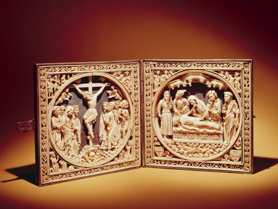 Kreuzigung und Grablegung, ca. 1400 von Flemish School