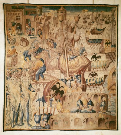 Abfahrt einer Flotte von Schiffen von Flemish School
