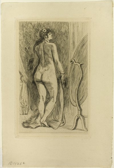 Stehende Frau mit Pelz von Félicien Rops