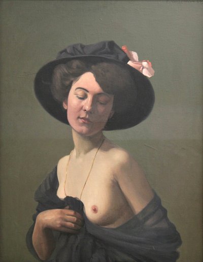 Junge Frau mit schwarzem Hut, 1908 von Félix Vallotton