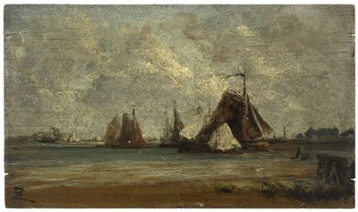 Fischereischiffe, ca. 1852 von Félix Ziem