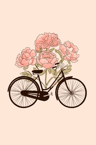 Fahrrad und Blume: Paris von Florent Bodart