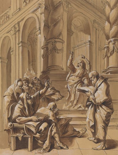 Christus unter den Doktoren von Follower of Francesco Fontebasso
