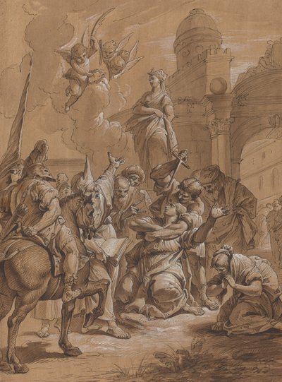 Martyrium einer weiblichen Heiligen von Follower of Francesco Fontebasso