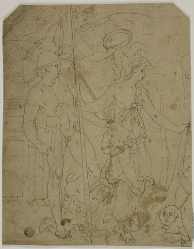 Szene mit Merkur und Minerva von Fontainebleau School