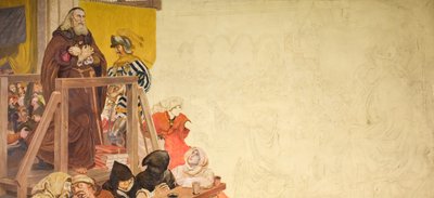 Wycliffe vor Gericht, 1893 von Ford Madox Brown