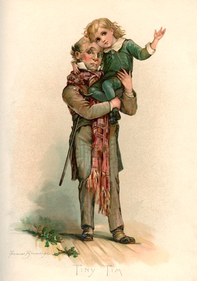 Bob Cratchit trägt Tiny Tim von Frances Brundage