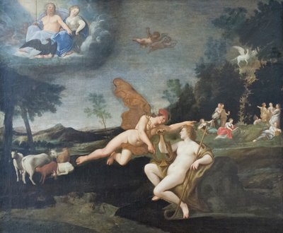 Jupiter sendet Merkur zu Apollo von Francesco Albani
