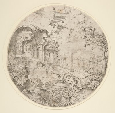 Ansicht von Rom mit Ruinen, Trajan von Francesco Amato