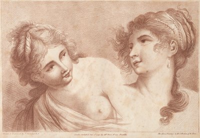Köpfe von zwei Frauen von Francesco Bartolozzi