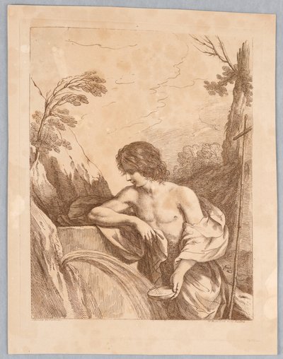 Heiliger Johannes in der Wildnis von Francesco Bartolozzi