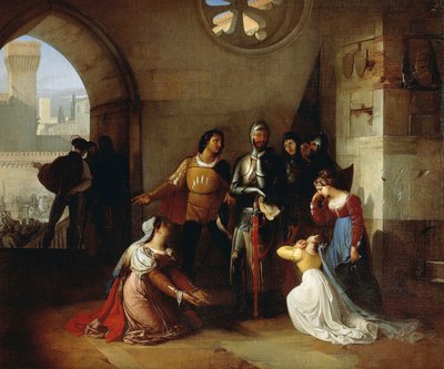 Peter Rossi, gefangen von den Scaligeri von Francesco Hayez