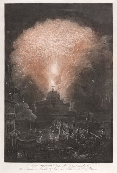 Feuerwerk genannt die Girandola von Francesco Piranesi