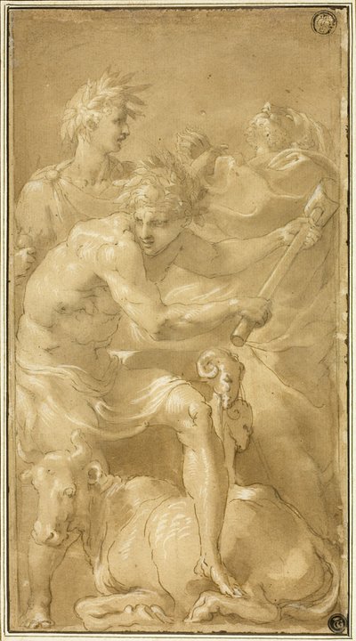 Opfer eines Stiers von Francesco Primaticcio