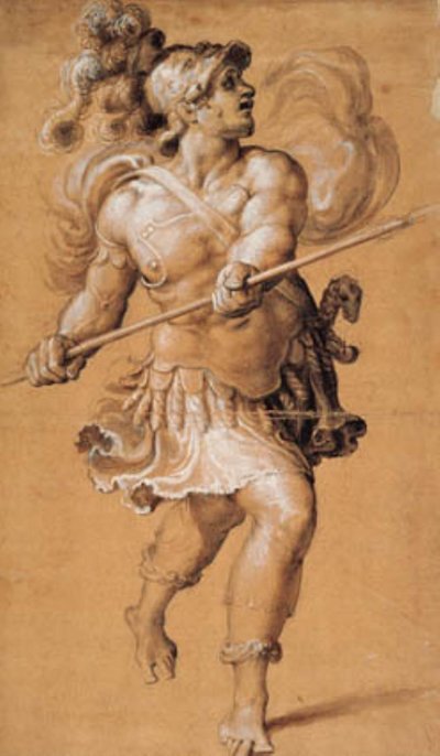 Römischer Soldat mit Lanze von Francesco Salviati