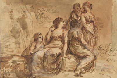 Fünf junge Frauen in einer Landschaft, 1702-88 von Francesco Zuccarelli