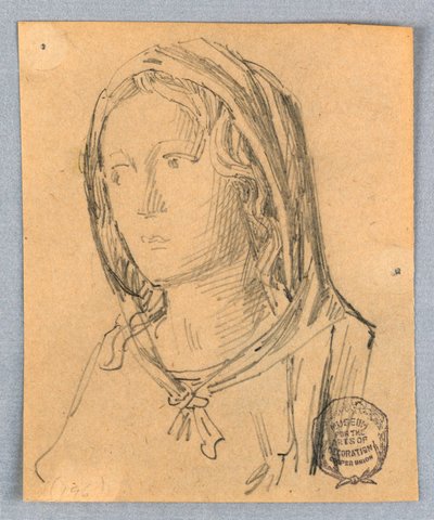 Skizze des Kopfes der Madonna von Francis Augustus Lathrop