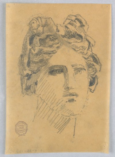 Skizze eines Frauenkopfes von Francis Augustus Lathrop