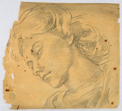 Skizze eines Frauenkopfes von Francis Augustus Lathrop