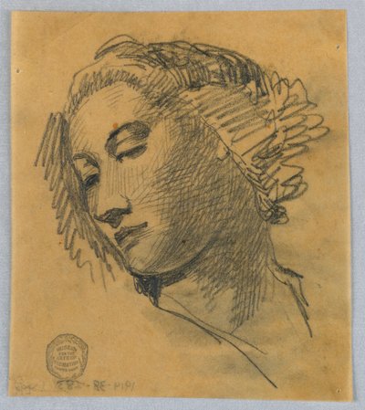 Skizze eines Frauenkopfes von Francis Augustus Lathrop