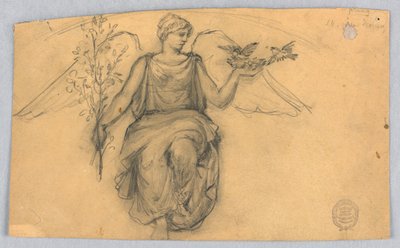 Frühling, Skizze einer geflügelten Figur von Francis Augustus Lathrop