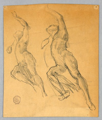 Zwei Skizzen einer nackten Figur von Francis Augustus Lathrop