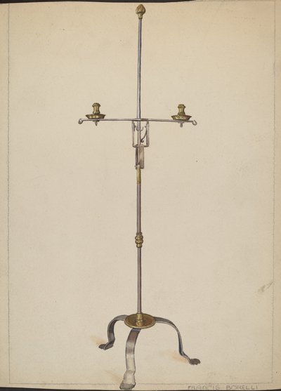 Eisen- und Messingkerzenständer von Francis Borelli