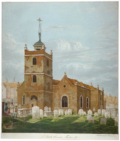 Kirche St. Paul, Shadwell, London, um 1810 von Francis Danby