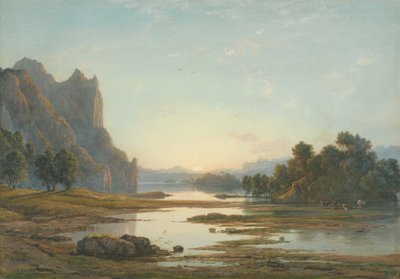 Sonnenuntergang über einer Flusslandschaft von Francis Danby