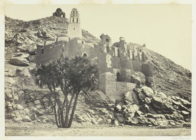 Doum-Palme und zerstörte Moschee, Philä, 1857 von Francis Frith