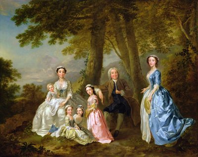 Samuel Richardson sitzt mit seiner zweiten Familie von Francis Hayman