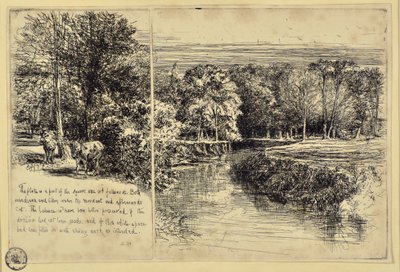 Die zwei Esel und der Dundrum-Fluss von Francis Seymour Haden