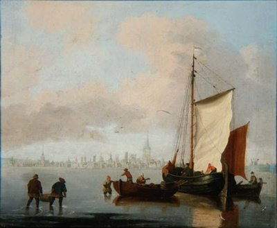 Niederländische Mündungsszene (eines von einem Paar) von Francis Swaine