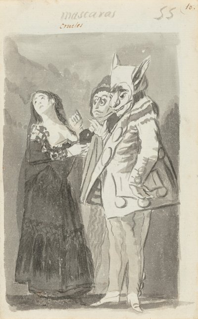 Grausame Masken (recto) von Francisco de Goya