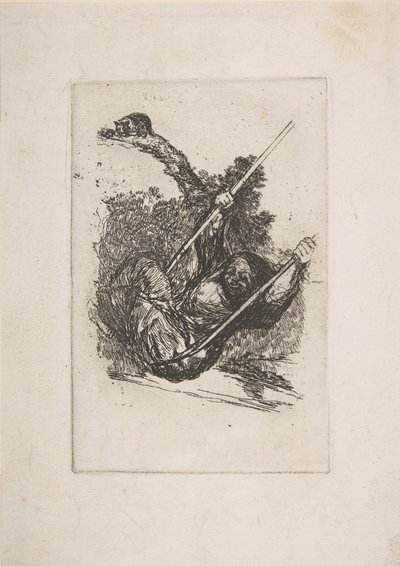 Alte Frau auf einer Schaukel von Francisco de Goya