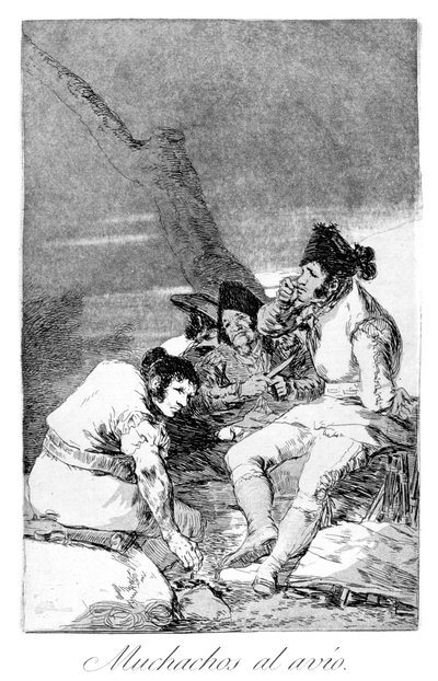 Jungen machen sich bereit, 1799 von Francisco de Goya