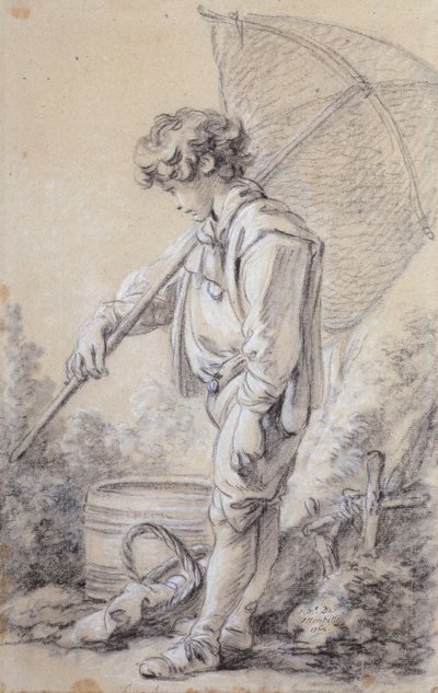 Ein Junge, der ein Netz hält von François Boucher