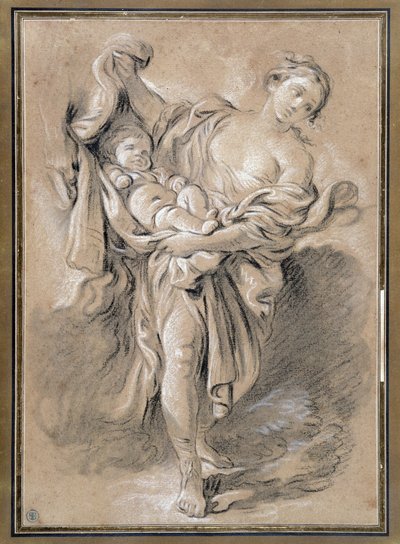Frau mit Kind von François Boucher