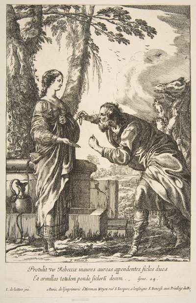 Rebekka und Eliezer von Francois Chauveau