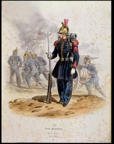 Pariser Feuerwehrleute (Sapeurs-Pompiers), 1860 von Francois Hippolyte Lalaisse