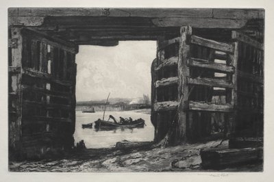 Ein Spann der alten Battersea-Brücke von Frank Short