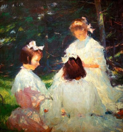 Kinder im Wald von Frank Weston Benson