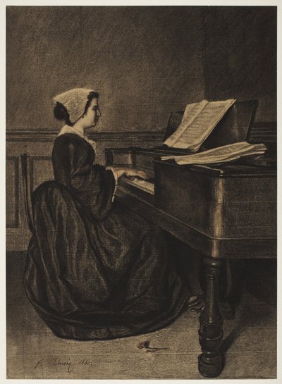Frau am Spinett von François Bonvin