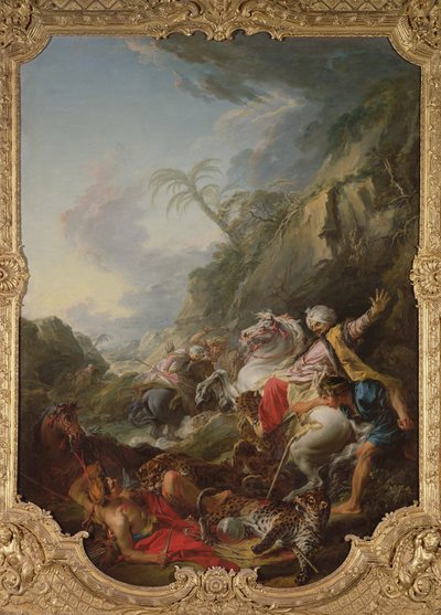Leopardenjagd, 1736 von François Boucher