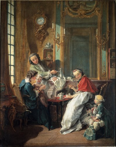 Mittagsszene in einem bürgerlichen Interieur von François Boucher